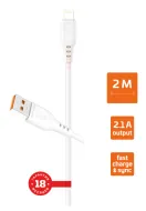 Кабель GoPower GP01L-2M USB (m)-Lightning (m) 2.0м 2.1A белый (1/200/800)