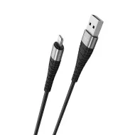 Кабель USB - Apple 8 pin Borofone BX32 Munificent, 1.0м, круглый, 5A, нейлон, в переплёте, цвет: чёр
