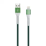 Дата-кабель Smartbuy 8pin кабель в TPE оплетке Flow3D, 1м. мет.након., <2А, зеленый (iK-512FL green)