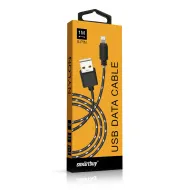 Дата-кабель Smartbuy USB-8 pin, в коробке, NYLON, 1 метр, черный (iK-512nbox black)