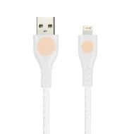 Дата-кабель Smartbuy 8pin FINGERPRINT, резин. текстур. оплетка, белый, 2 А, 1 м(ik-512FGP white)/100
