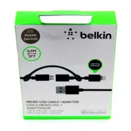 USB кабель трансформер iPhone+Micro Belkin оригинал (D7)