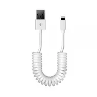 Дата-кабель Smartbuy USB - 8-pin для Apple, спиральный, длина 1,0 м, белый iK-512sp white