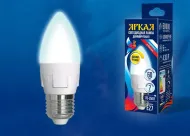 Лампа LED Яркая, LED-C37 7W/4000K/E27/FR/DIM PLP01WH, 4000K, диммируемая Uniel