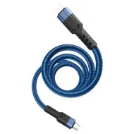 USB-кабель HOCO U110 AM-8pin Lightning  1.2 метра, 2.4A, нейлон, синий (25/250)
