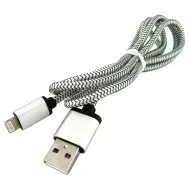 Кабель USB-iPhone WALKER C510 металл серебро