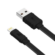 USB-кабель HOCO X5 Bamboo AM-8pin (Lightning)  1 метр, 2.4A, ПВХ, плоский, чёрный