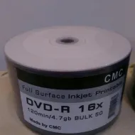 Диск DVD-R 4,7 GB 16x Bulk/50 Full Ink Print (CMC)