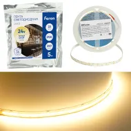 Лента светодиодная, 240SMD(2835)/5м 22Вт/м 24V 5000*10*1.22мм 3000К, IP20, LS503 FERON
