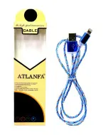 Кабель для Iphone 5+6 металлический (светящийся) ATLANFA AT-712G микс