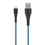 Дата-кабель Smartbuy USB - 8 pin, "карбон", экстрапроч, 2.0 м, до 2А, синий 