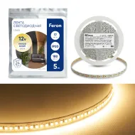 Лента светодиодная, 180SMD(2835)/m 17W/m 12V 5m 3000К, LS616 FERON