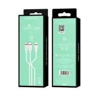 USB-кабель 3-в-1 BOROFONE BX17 Enjoy AM-8pin (Lightning)/microBM/Type-C  1 метр, 2.4A, ПВХ, белый