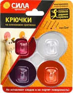 Крючки СИЛА на силикон. крепл., диаметр 5, до 1 кг.4 шт. (SH5-R4GMIX-24)2525