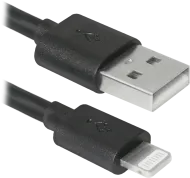 USB кабель ACH01-03BH черный, USB(AM)-Lightning, 1м DEFENDER