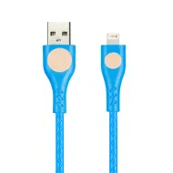 Дата-кабель Smartbuy 8pin FINGERPRINT,резиновая текстур.оплетка, синий, 2 А,1 м (ik-512FGP blue)/100