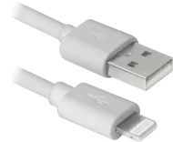USB кабель ACH01-03BH белый, USB(AM)-Lightning, 1м DEFENDER