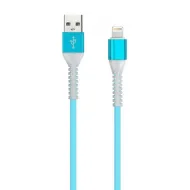 Дата-кабель Smartbuy 8pin кабель в TPE оплетке Flow3D, 1м. мет.након., <2А,iK-512FL blue