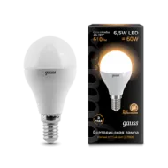 Лампа Gauss LED Globe 6,5w E14 2700K100-240v 