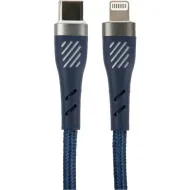 PERFEO Кабель USB Type-C вилка - Lightning вилка, 60W, синий, длина 1 м., POWER (C1003)