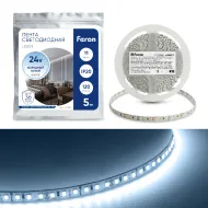 Лента светодиодная 120SMD(2835)/5м 11Вт/м 24V 5000*8*1.22мм 6000К, LS501 FERON