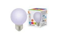 Лампа Volpe декор. RGB LED-G60-3W/RGB/E27/FR/C