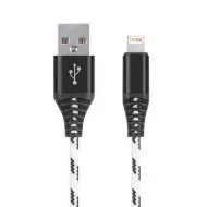 Дата-кабель Smartbuy USB - 8-pin, нейлон,защ. от перелам 2А, бел. iK-520cm-2
