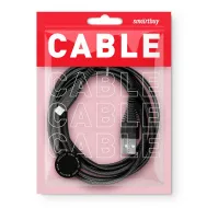 Кабель Smartbuy USB - 8-pin для Apple, "карбон", экстрапрочн., 1.0 м, до 2А, черный (iK-510n-2)