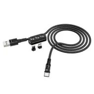 USB-кабель 3-в-1 HOCO U98 AM-8pin (Lightning)/microBM/Type-C  1.2 метра, 2.4А, нейлон, красны (22/22
