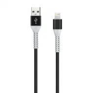 Дата-кабель Smartbuy 8pin кабель в TPE оплетке Flow 3D, 1м. мет.након., <2А, графит.(iK-512FL black)