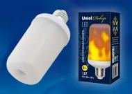 Лампа декоративная LED-L60-6W/FLAME/E27/FR PLD01WH Эффект пламени Uniel