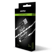 Дата-кабель Smartbuy USB - 8-pin , нейлон,защ. от перелам., 3.0 м, до 2А, бел. iK-530cm-2-k