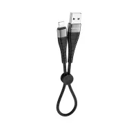 Кабель USB - Apple 8 pin Borofone BX32 Munificent, 0.25м, круглый, 5A, нейлон, в переплёте, цвет: чё