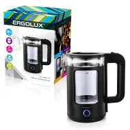 ERGOLUX ELX-KG08-C02 черный (чайник стекло/пластик 1,8л, 220-240В, 1800 Вт)