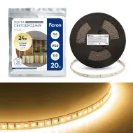 Лента светодиодная 120SMD(2835)/м 9,6Вт/м 24V 20000*10*1.22мм 3000К, LS520 FERON 20м