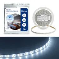 Лента светодиодная, 60SMD(2835)/m 4.8W/m 12V 5m 6500К , LS603 FERON
