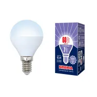 Лампа VOLPE, LED-G45-7W/NW/E14/FR/NR, 4000K