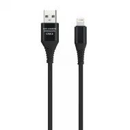 Дата-кабель Smartbuy 8pin кабель в рез.оплет. Gear, 1м. мет.након., <2А, черн.(iK-512ERGbox black)
