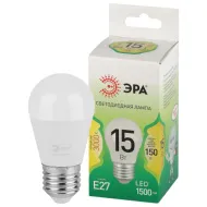 Лампа светод. ЭРА GREEN LINE LED P45-15W-830-E27 шар теплый свет