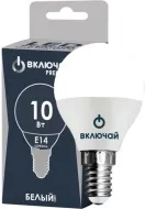 Лампа светодиодная 10W E14 шарик 4000K 220V (LED PREMIUM G45-10W-E14-W) Включай