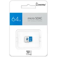 карта памяти micro Smartbuy 064GB UHS-I BLUE (без адап)
