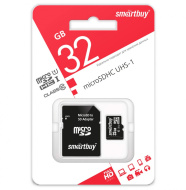 Карта памяти Micro-SD 32GB Smartbuy Class 10 (с адаптером SD) LE