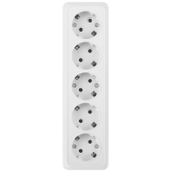 Розетка Intro Quadro 2-210-01 с зазем 5х2P+E 16А IP20 бел
