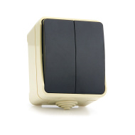 *Выкл. 2-клавишный 10А, IP54, бежевый, "Сатурн" Smartbuy (SBE-04w-10-SW2-0) н/н 44836