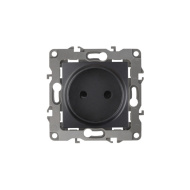 12-2105-05 ЭРА Розетка 2P, 16A-250В, IP20, Эра12, антрацит 