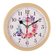 Будильник В4-041 корпус бежевый "Цветочный узор"