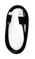 Дата-кабель Smartbuy USB - 8-pin, хлопок+металл.конн-р, 1 м, черK-512met black