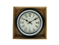 Часы настенные малые черные с сереб ободком / 8683B