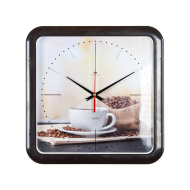 Часы 7667-84 корпус темно-коричневый квадрат "Все любят кофе"
