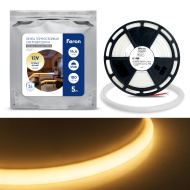Лента светодиодная неоновая 180SMD(2835)/m 14,4W/m 12V 5m IP68 3000К, LS651 FERON с 2 заглушками, 2 